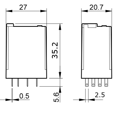 POTRIC Electromagnetic Relay 55.34 4PDT 5A 14 Pin with RT704 Socket - Image 3