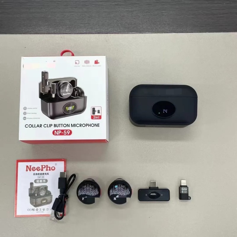 NeePho NP-59 Collar Clip Button Wireless Microphone - Image 2