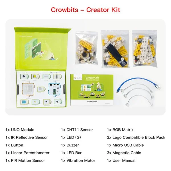 ELECROW Crowbits-Creator Kit Based on Arduino, 12-in-1 STEM Toy for Kids - Image 5