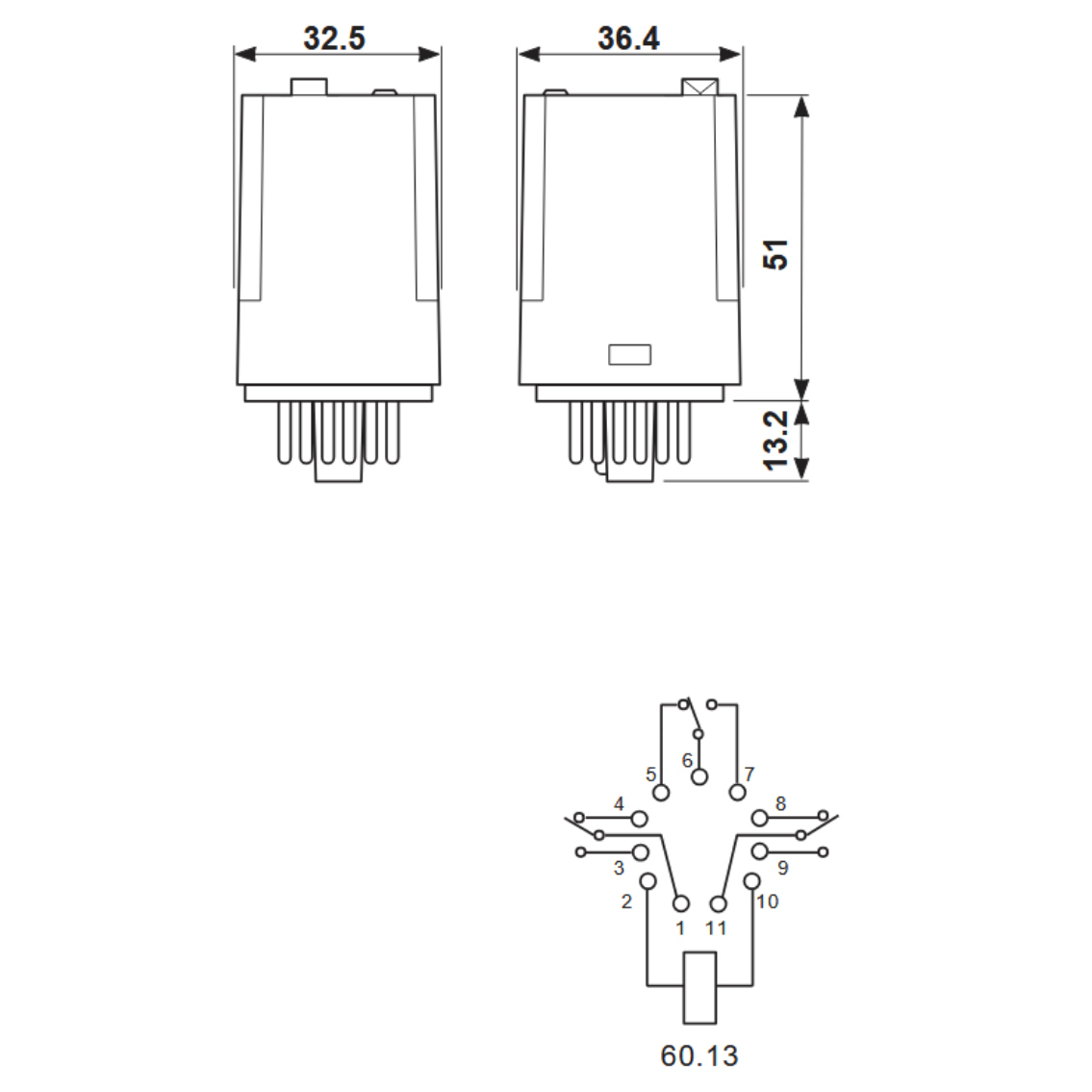 Finder Electromagnetic Relay TYPE 60.13 Coil 11Pin With PF113A Socket - Image 4