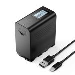 Beston F970 LCD Digital Rechargeable Sony & Panasonic Cameras Battery 7.4v – 6000mAh with USB-C & Micro USB Input