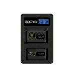 BESTON LP-E10 Dual LCD Battery Charger for Canon Cameras with Micro USB Charging Port