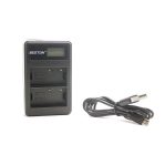 Beston EN-EL3E Dual Battery Charger for Nikon Cameras with Micro USB Charging Port