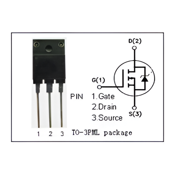 2SK2223-01 N-Channel MOSFET Transistor 500V 10A TO-3PML - Image 2