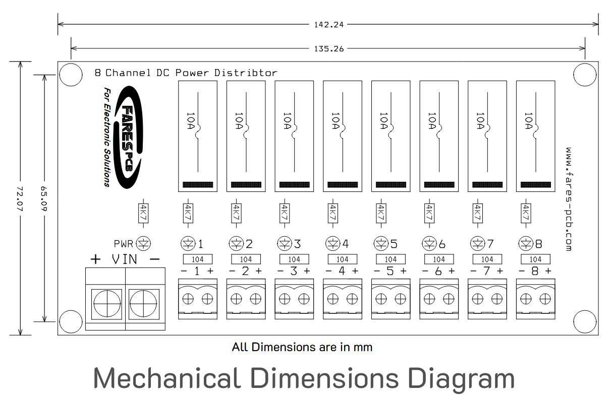 DC Power Distributor 8-Channel Module