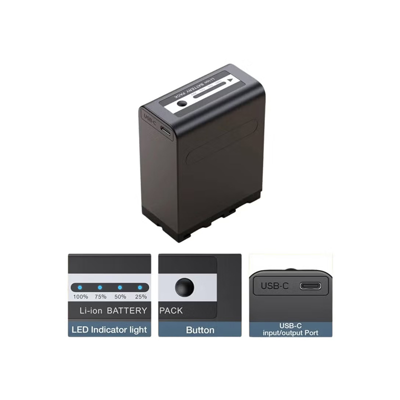 Beston F970 PD Digital Rechargeable Sony & Panasonic Cameras Battery 7.4v - 10500mAh - 30W with USB-C Input - Image 4