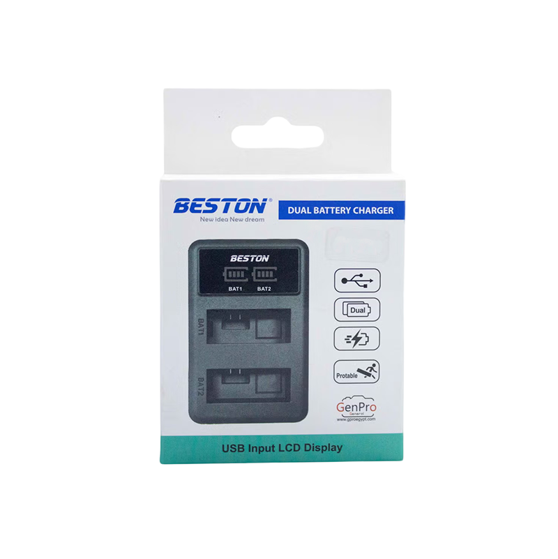 Beston LP-E12 Dual Battery Charger for Canon Cameras with Type-C & Micro USB Charging Port - Image 6
