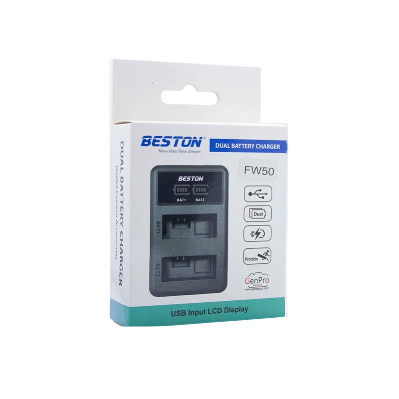 Beston FW50 Dual Battery Charger for Sony Cameras with Type-C & Micro USB Charging Port - Image 6