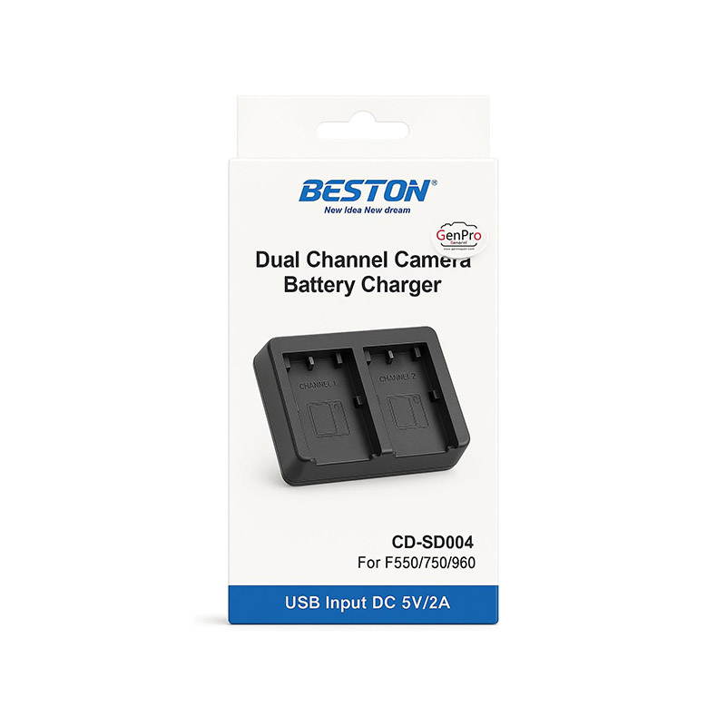 BESTON CD-SD004 Dual Battery Charger for Sony Cameras with Micro USB Input - Image 2