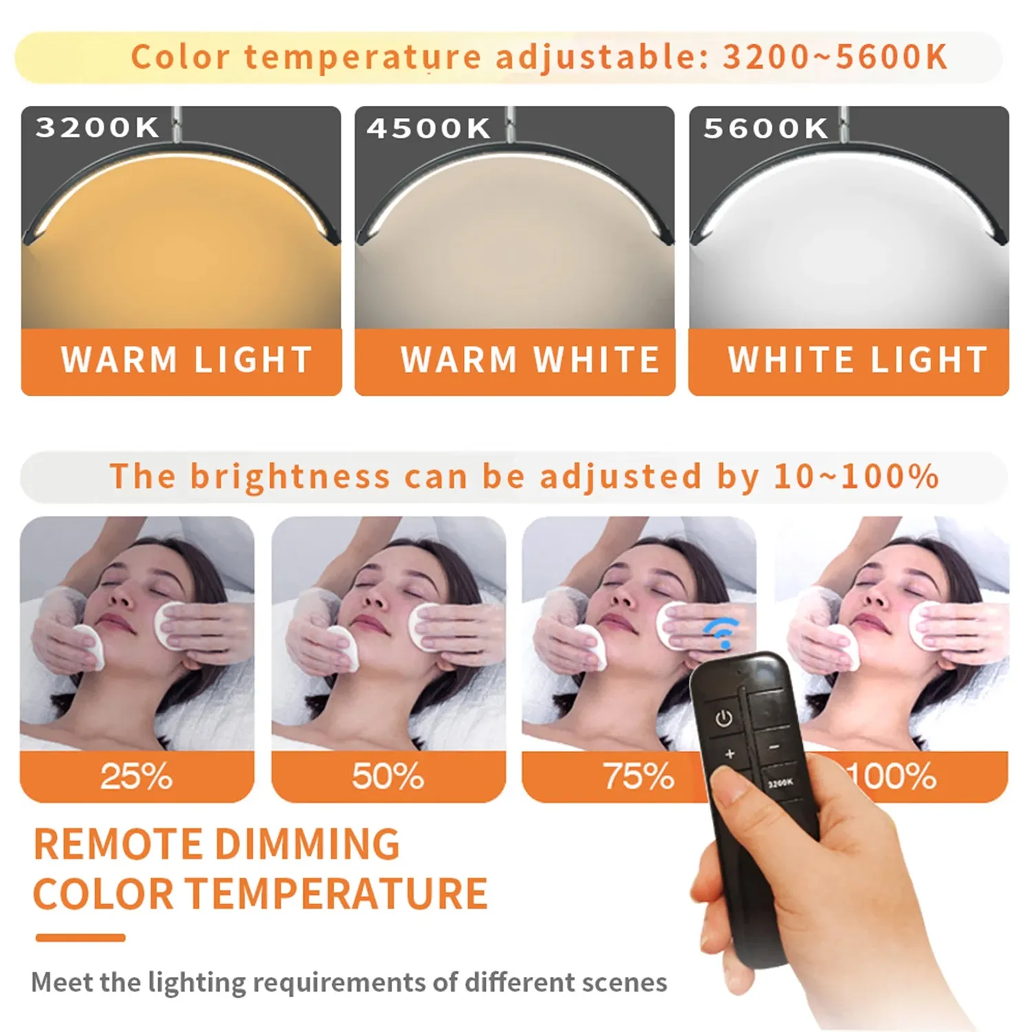 HD-M60X Half LED Moon Light LED 36W Lamp with 1.8m Metal Stand - Image 7