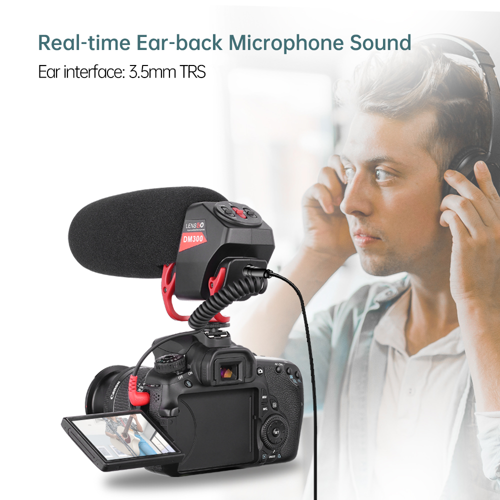 LENSGO LYM-DM300 On-Camera Shotgun Microphone Super cardioid for DSLR Cameras Audio Recorders - Image 4