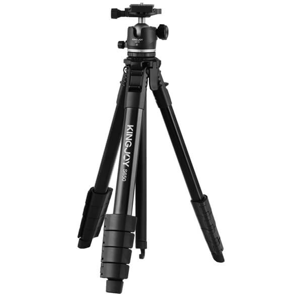 KINGJOY S650+GS10 5-Section Aluminum Tripod for Cameras &amp; Smartphones