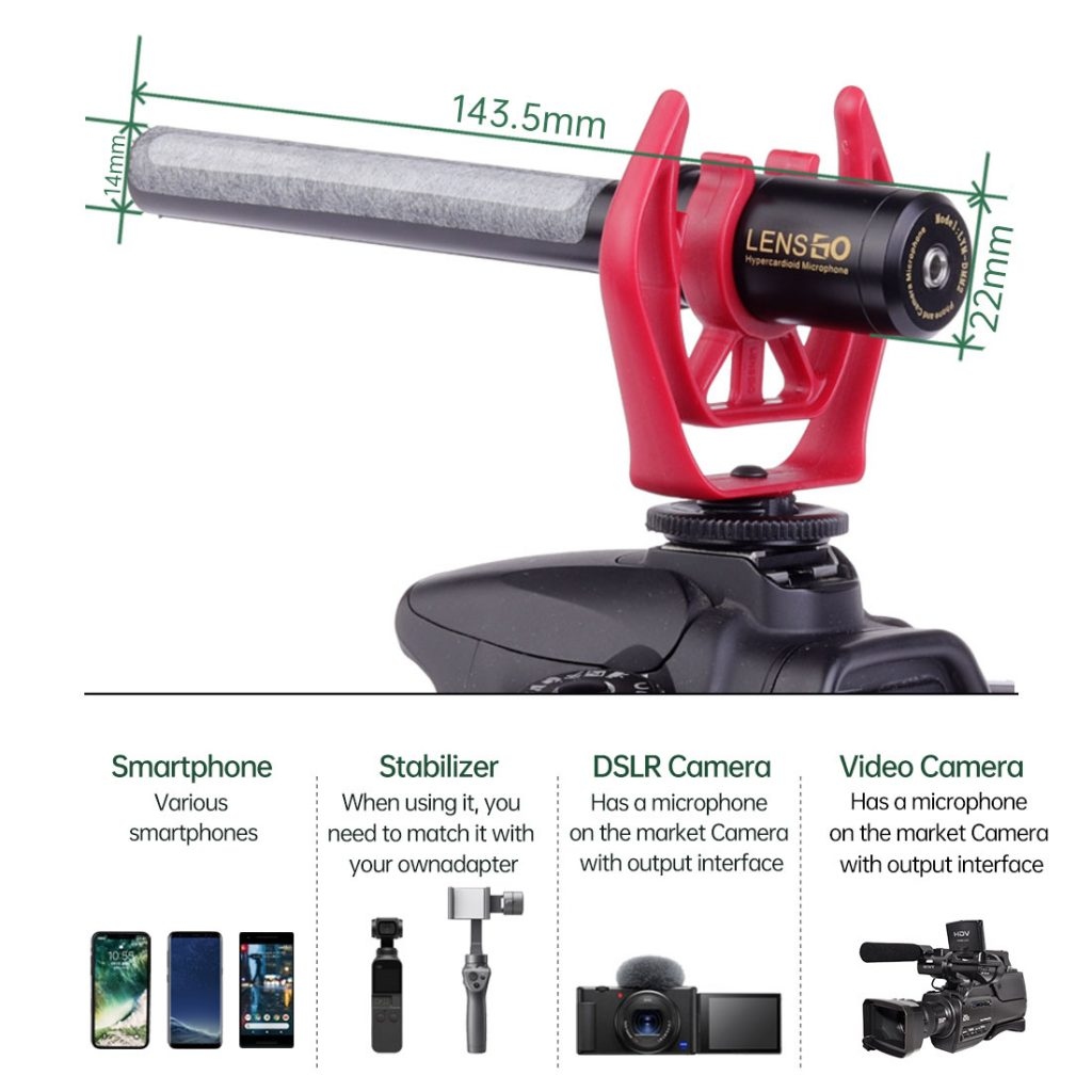 LENSGO LYM-DMM2 Ultracompact Camera-Mount Shotgun Microphone - Image 2