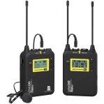 LENSGO LWM-328C 99-Channel UHF Professional Omnidirectional Wireless Lapel Mic with 1 Transmitter & 1 Receiver for Canon Nikon DSLR Camera Smartphone Camcorder