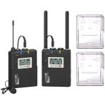 LENSGO LWM-338C Wireless Lavalier Microphone System 99-Channel UHF Full Metal Professional Omnidirectional Wireless Lapel Mic with 1 Transmitter &1 Receiver