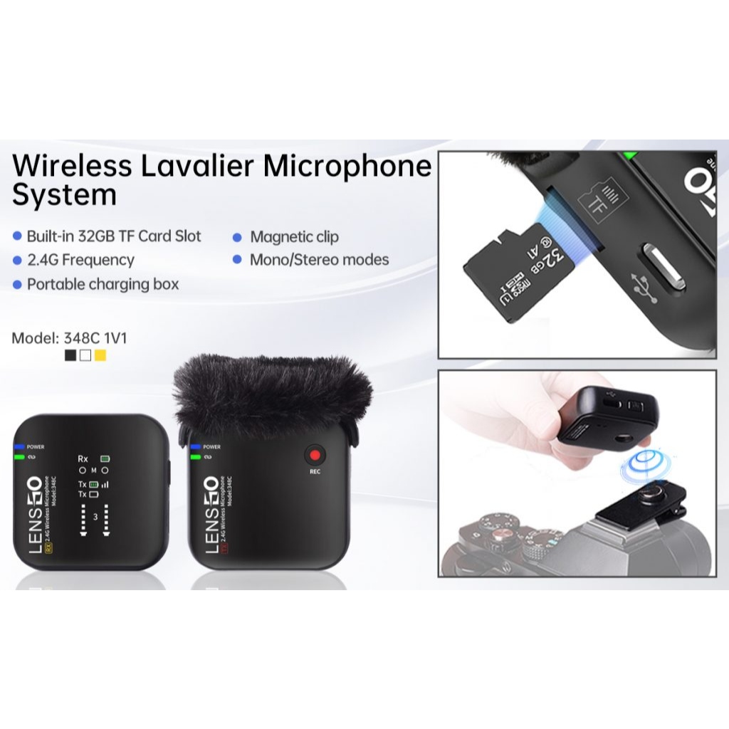 LENSGO LWM-348C 2.4Ghz Wireless Lavalier Microphone System - Image 8