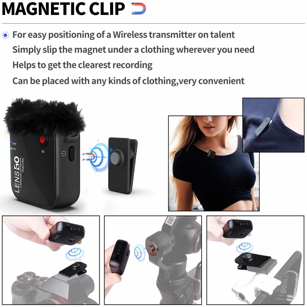 LENSGO LWM-348C 2.4Ghz Wireless Lavalier Microphone System - Image 5
