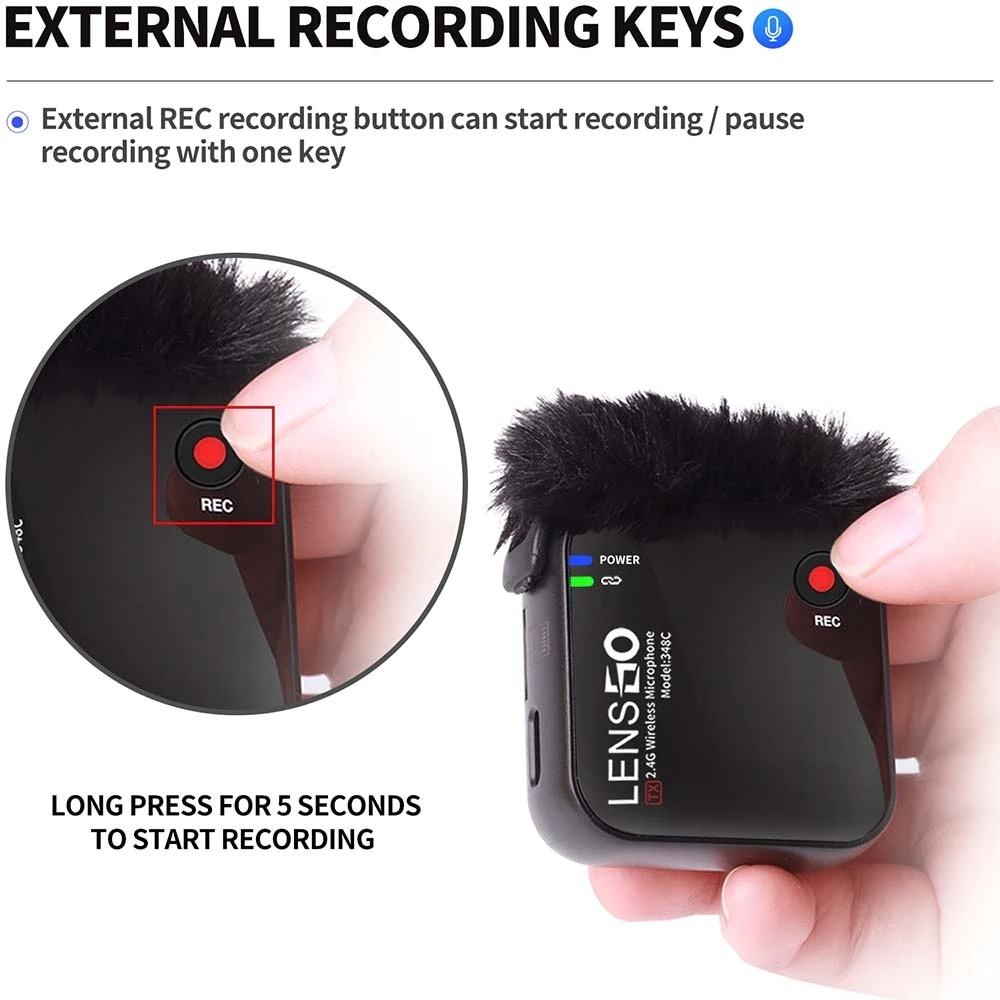 LENSGO LWM-348C 2.4Ghz Wireless Lavalier Microphone System - Image 4