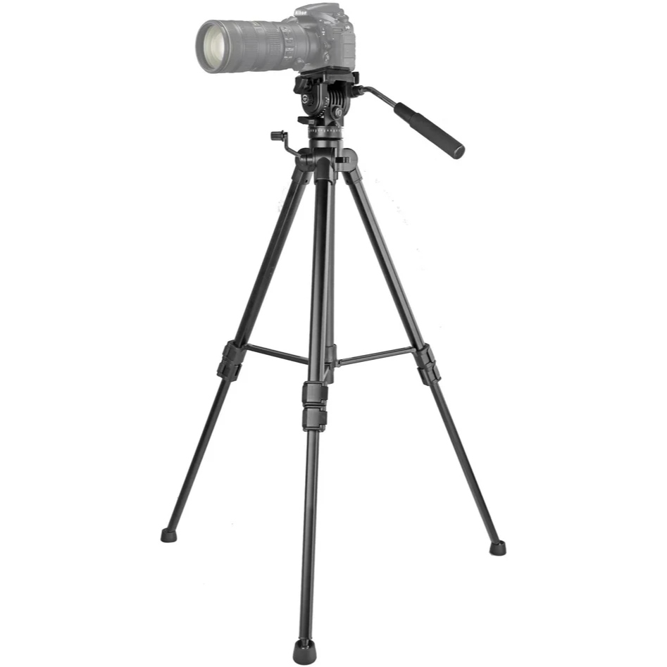 KINGJOY VT-1500 Adjustable Camera Tripod Legs Stand with Detachable Fluid Drag Pan Tilt Head - Image 4