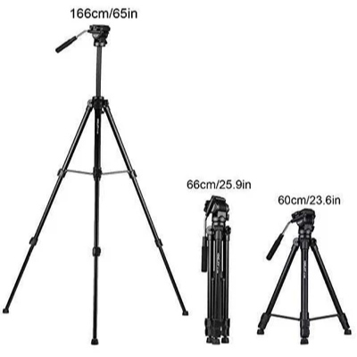 KINGJOY VT-1500 Adjustable Camera Tripod Legs Stand with Detachable Fluid Drag Pan Tilt Head - Image 7