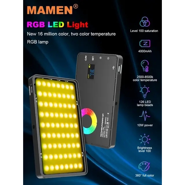 MAMEN M1SE RGB & Bi-Color LED Video light - Image 4