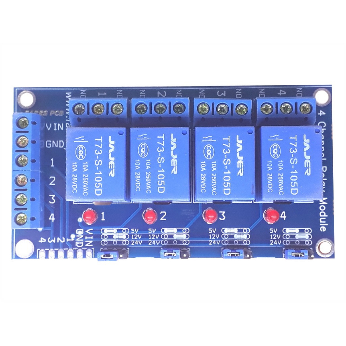 RM4V 4-Channel Relay Module 5V/12V/24V - Image 2