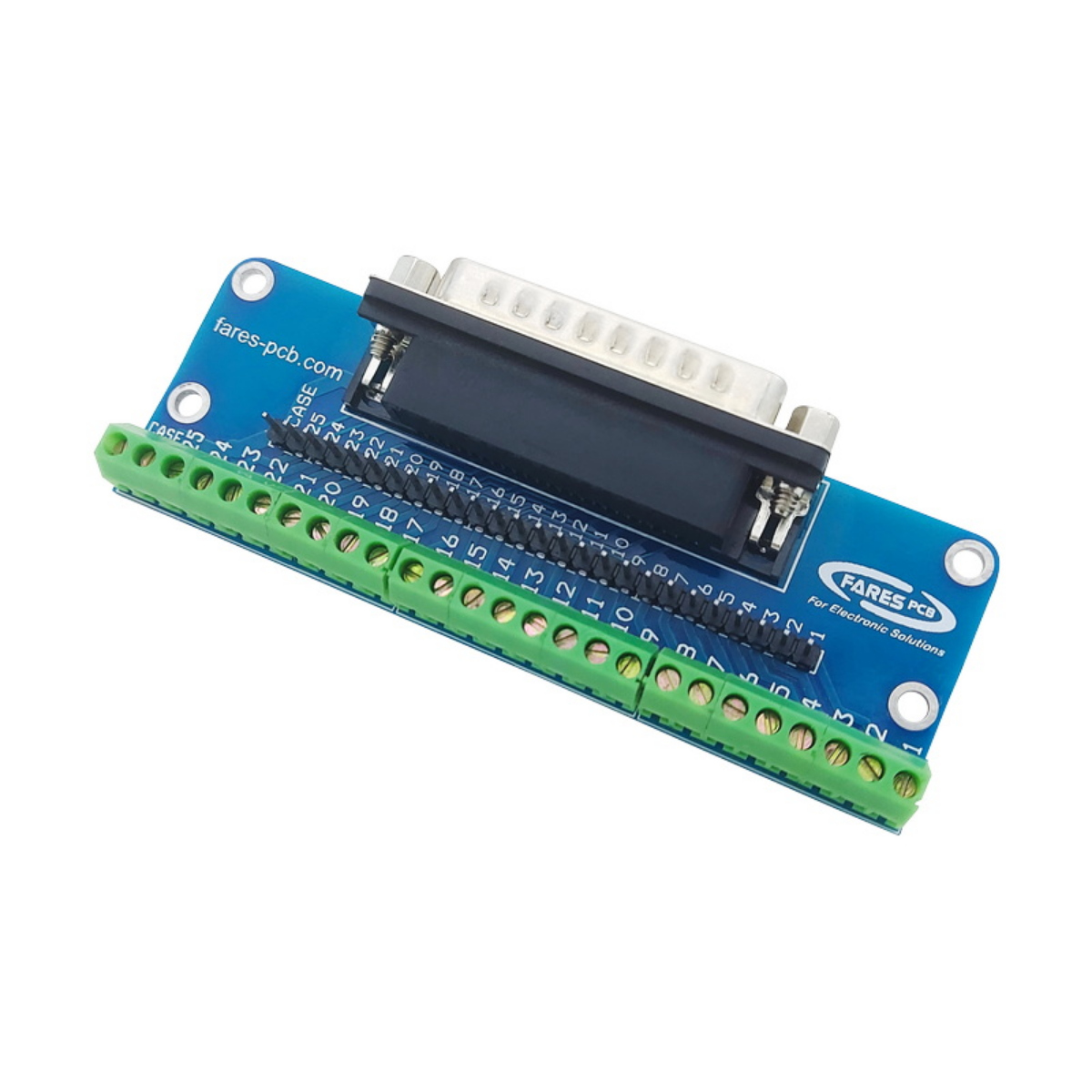 DB25 Male Breakout Module to Screw Terminal + Pin Header