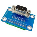 DB9 Vertical Male Breakout Module to Screw Terminal + Pin Header