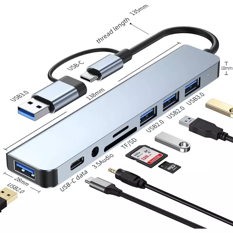 Maze MTU-9254 Multiport Docking Station 8 in 1 USB-C/USB Hub - Image 7