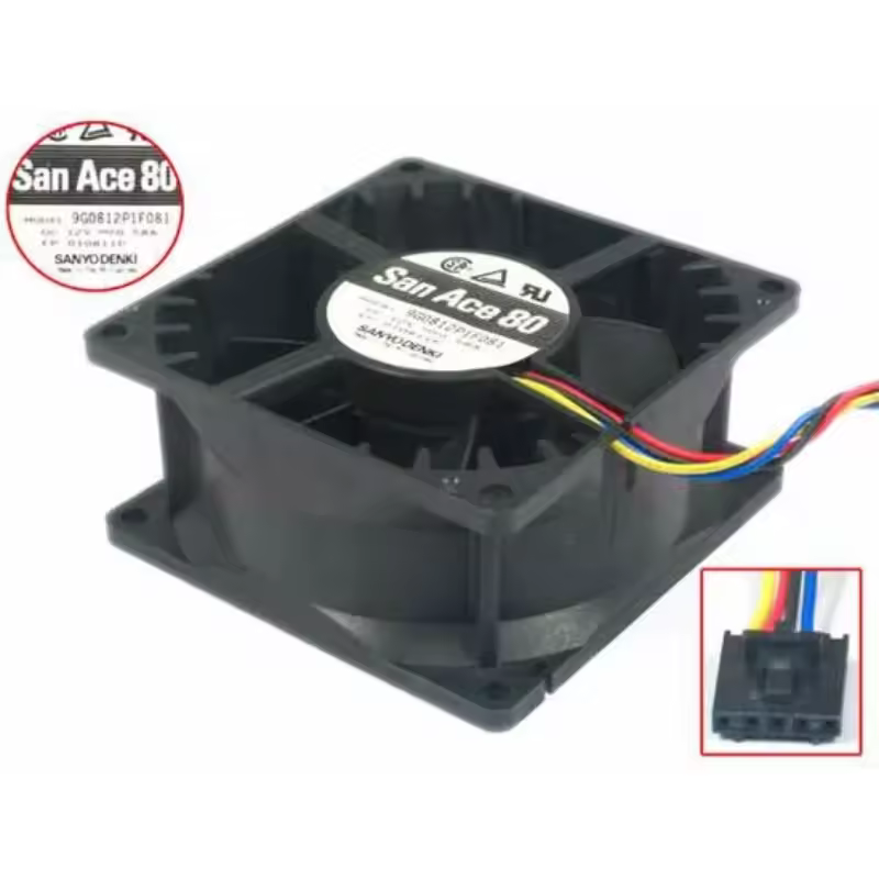 SANYO DC Fan 9G0812P1F081 12V 0.58A 80x80x38mm (USED LIKE NEW) - Image 2