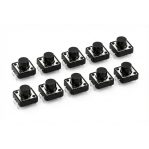 OSEPP LS-00002 Momentary Push Button Switch - 12mm Square (10 pack)
