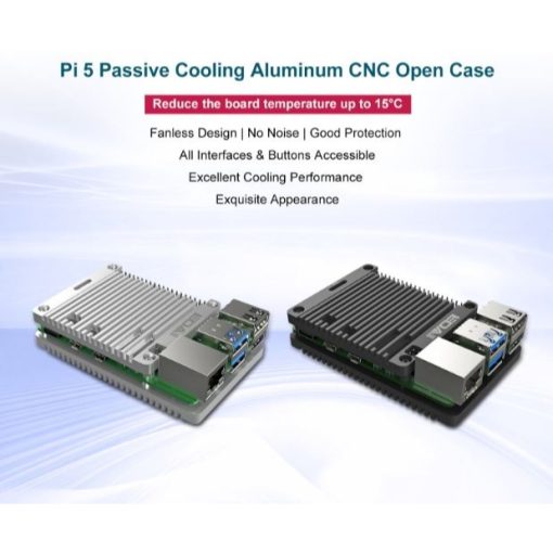 Edatec Raspberry Pi 5 Case EDATEC Raspberry Pi 5 Passive Cooling Open Aluminum CNC Case