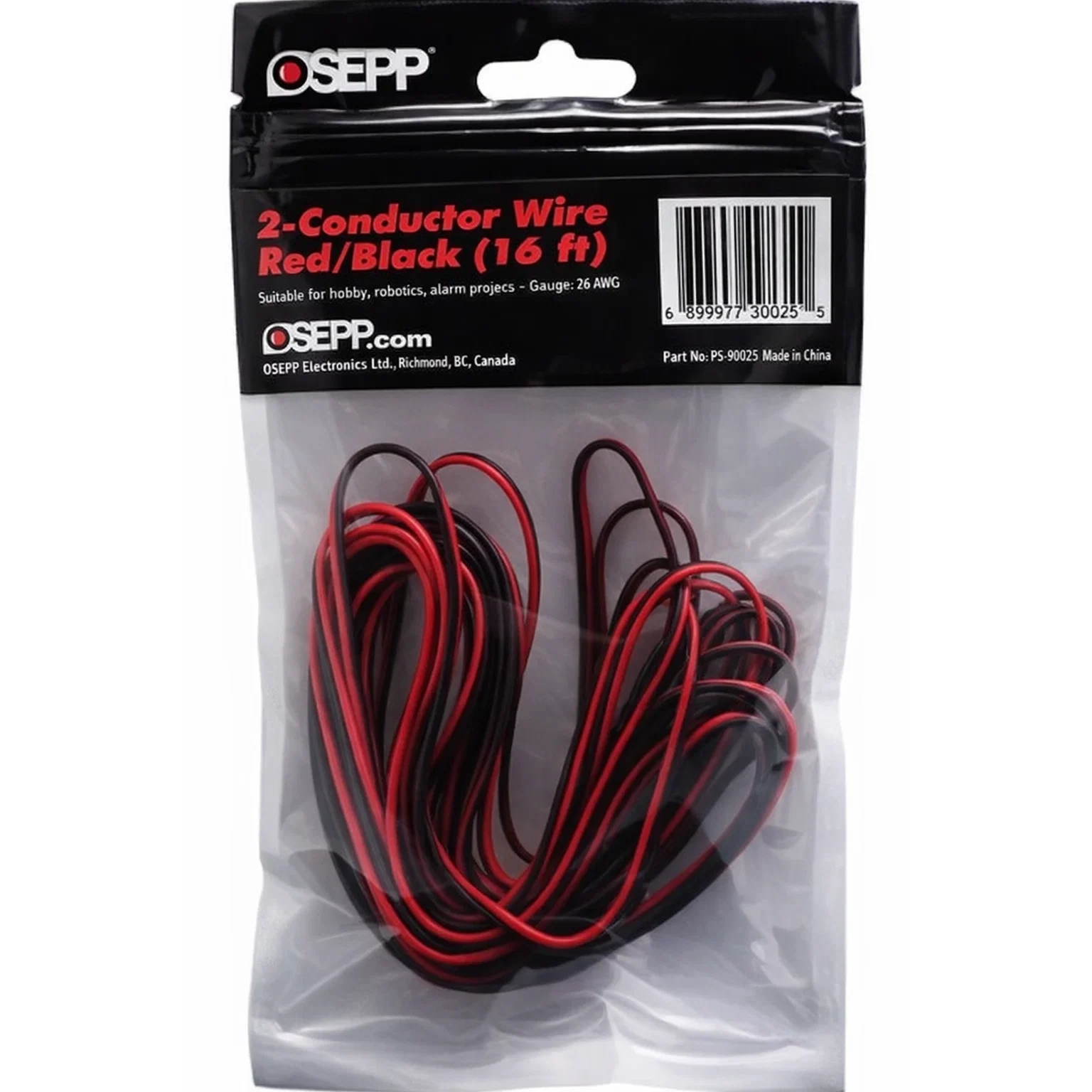 OSEPP LS-00035 2-Conductor Wire Red/Black (16ft) - Image 3