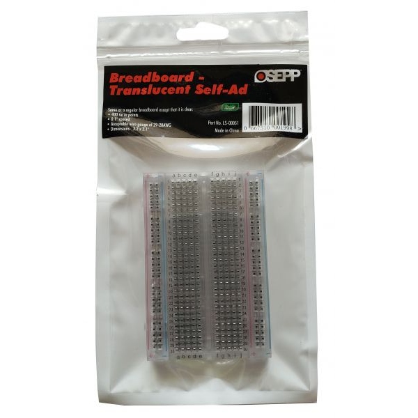 OSEPP LS-00051 Breadboard - Translucent Self-Adhere 400 Point - Image 3
