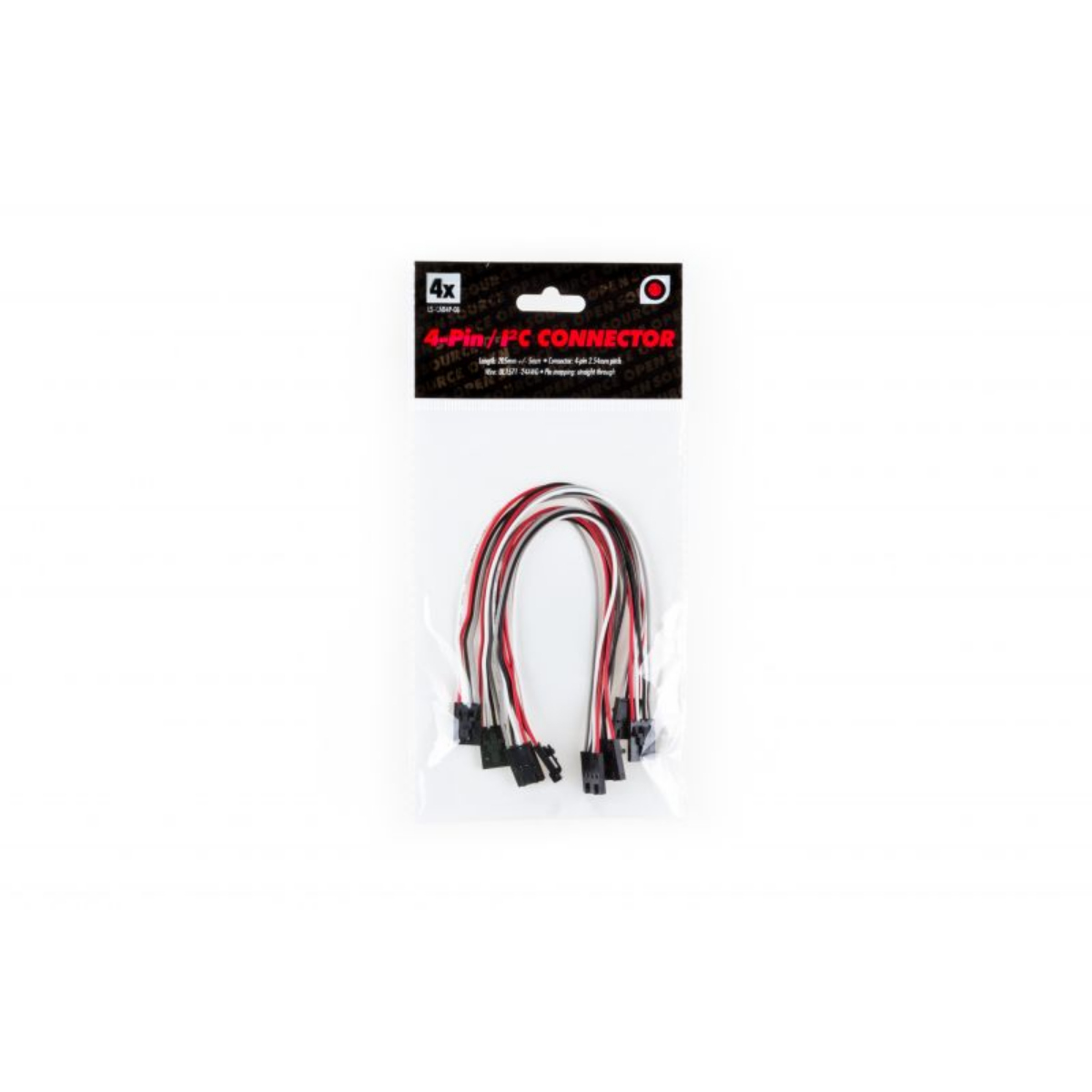 OSEPP LS-CAB4P-08 4-Pin/I2C Connector, 8" cable (4 pack) - Image 3