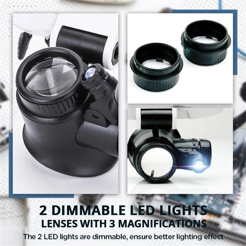 9892H-1 Magnifier Glasses With LED Light 8X:23X - Image 2
