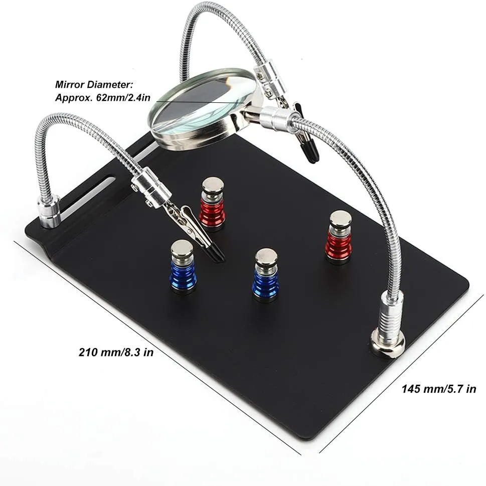 Third Hand PCB Magnetic Plate Clam Holder with Magnifier - Image 7
