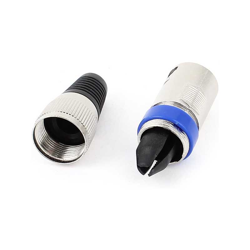 XLR Cable Connector 3 Pin for Wire - Blue Ring - Image 3