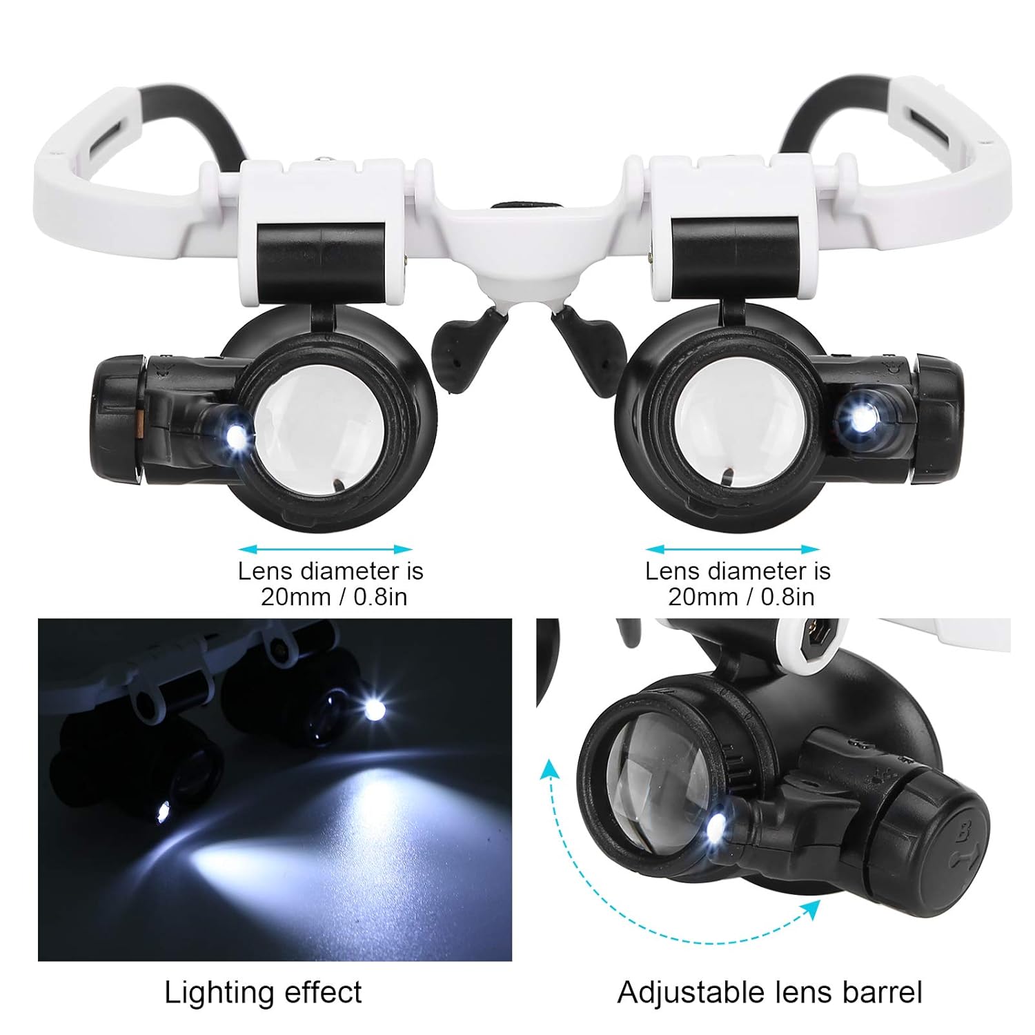 9892H-1 Magnifier Glasses With LED Light 8X:23X - Image 5