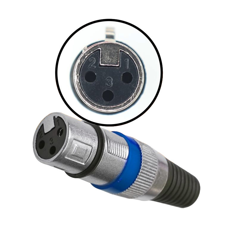 XLR Cable Connector 3 Pin for Wire - Blue Ring - Image 4