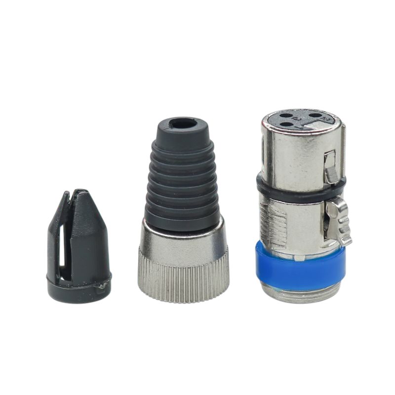 XLR Cable Connector 3 Pin for Wire - Blue Ring - Image 5