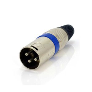 XLR Cable Connector 3 Pin for Wire - Blue Ring - Male
