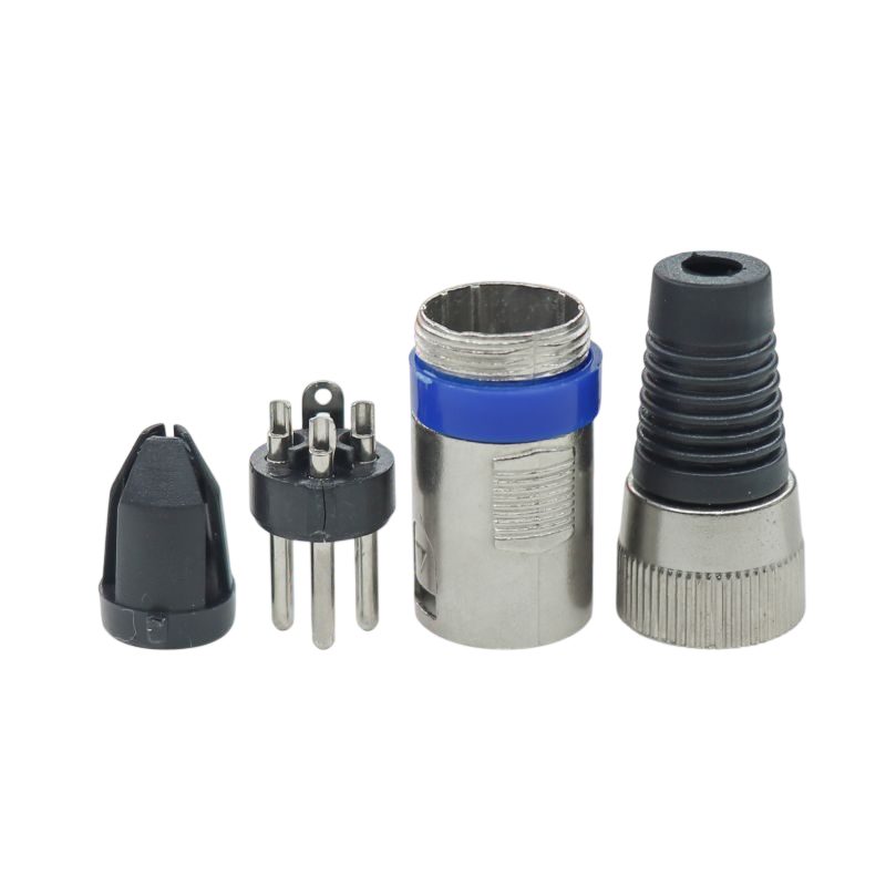 XLR Cable Connector 3 Pin for Wire - Blue Ring - Image 9
