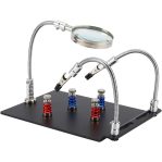 Third Hand PCB Magnetic Plate Clam Holder with Magnifier