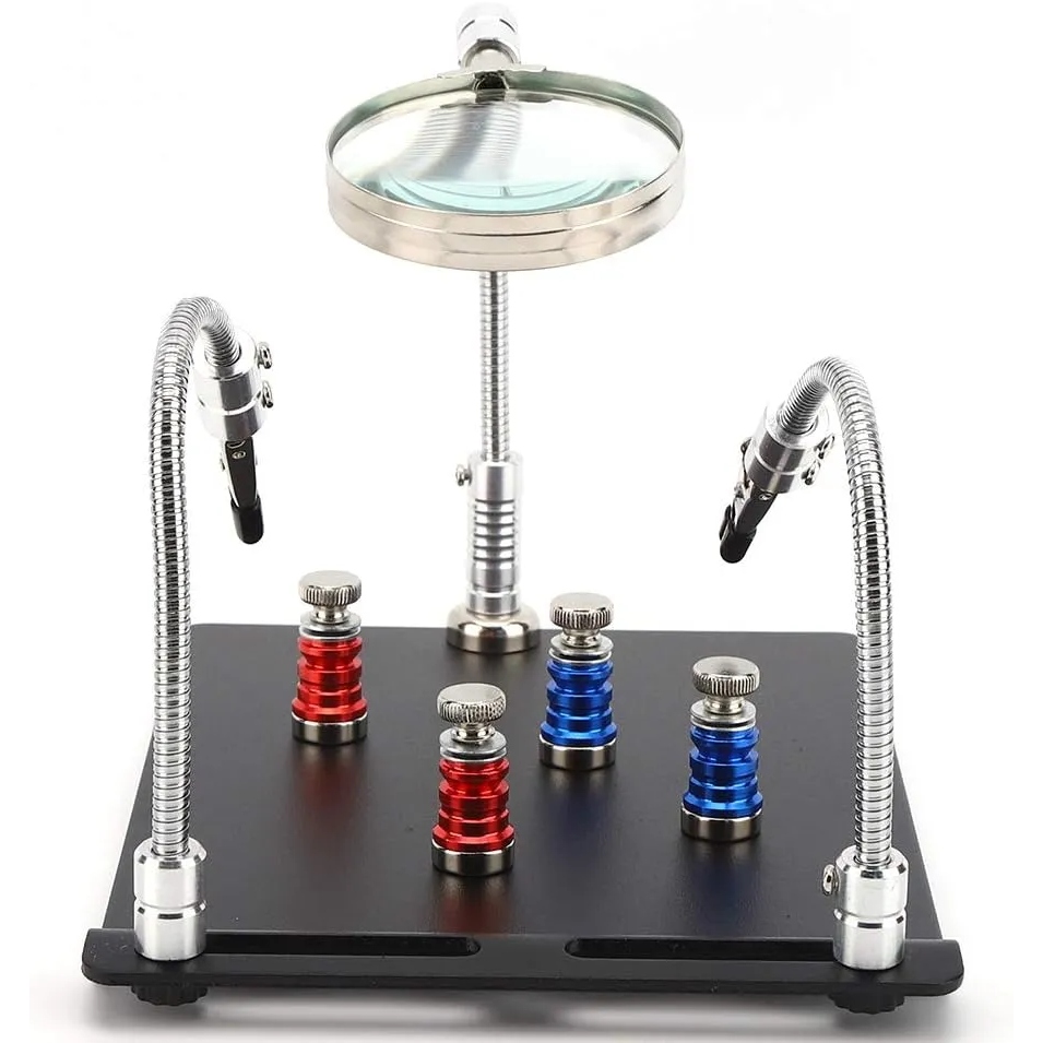Third Hand PCB Magnetic Plate Clam Holder with Magnifier - Image 3