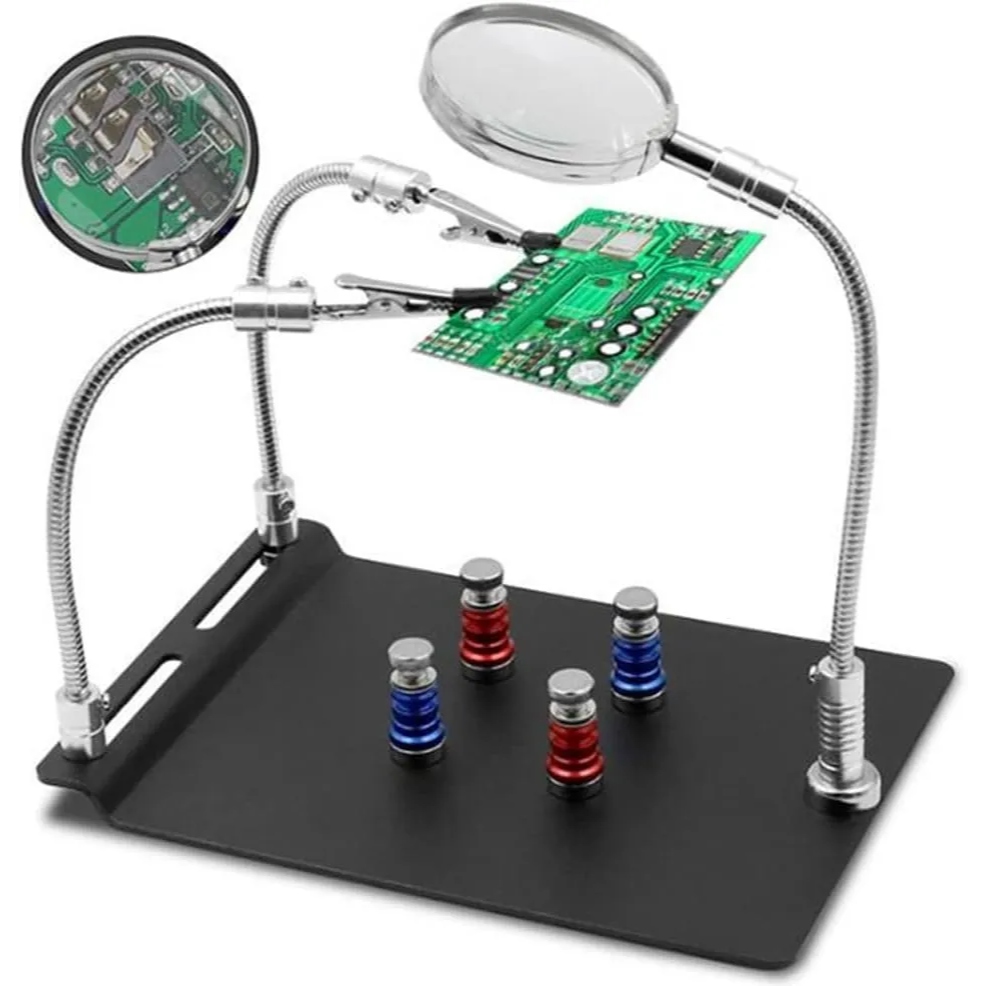 Third Hand PCB Magnetic Plate Clam Holder with Magnifier - Image 4