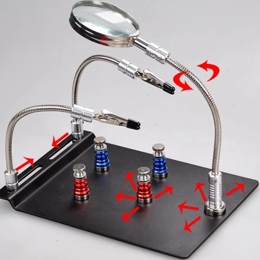 Third Hand PCB Magnetic Plate Clam Holder with Magnifier - Image 14