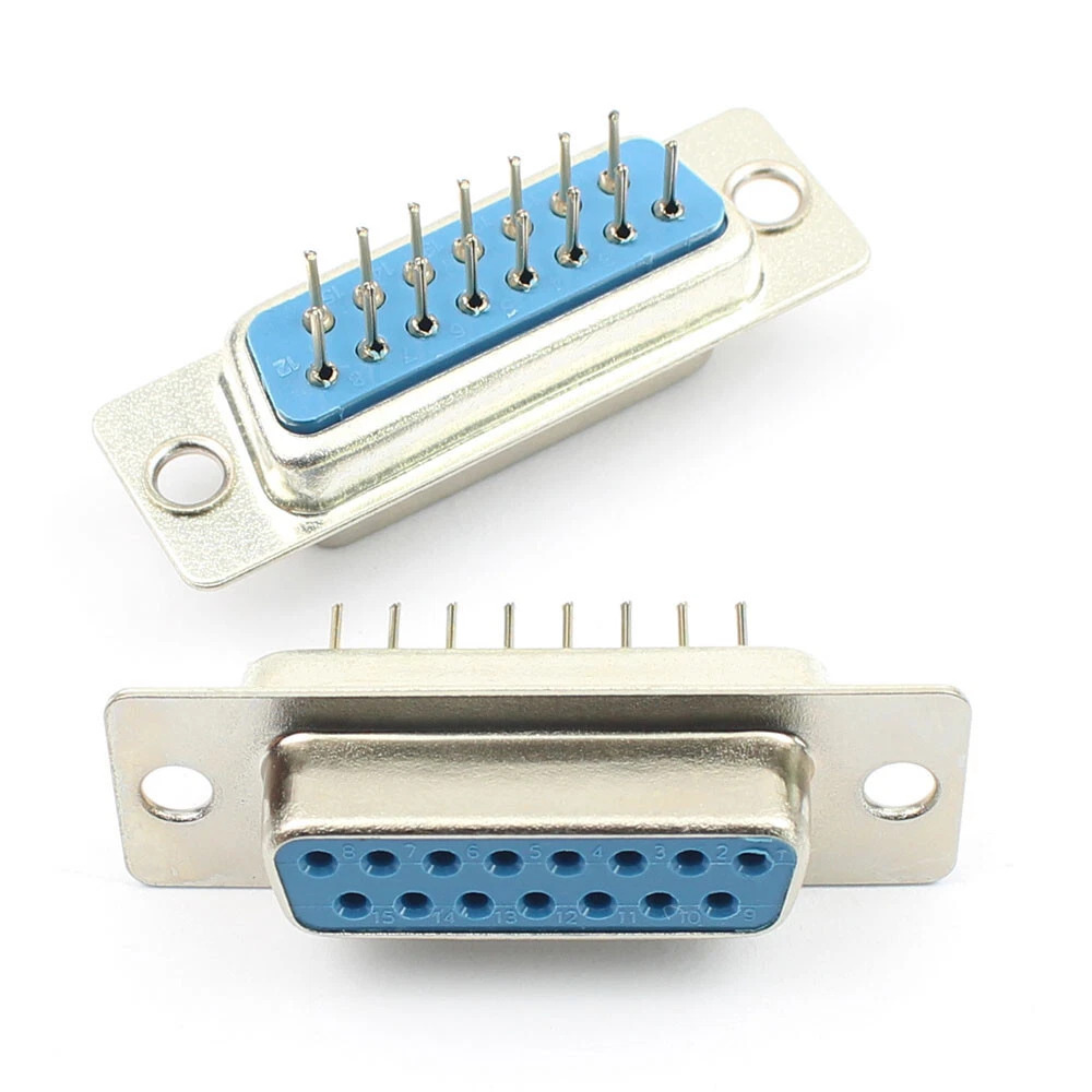 D-Type Connector PCB Type Female D-15 (15 pins) 2Rows Straight