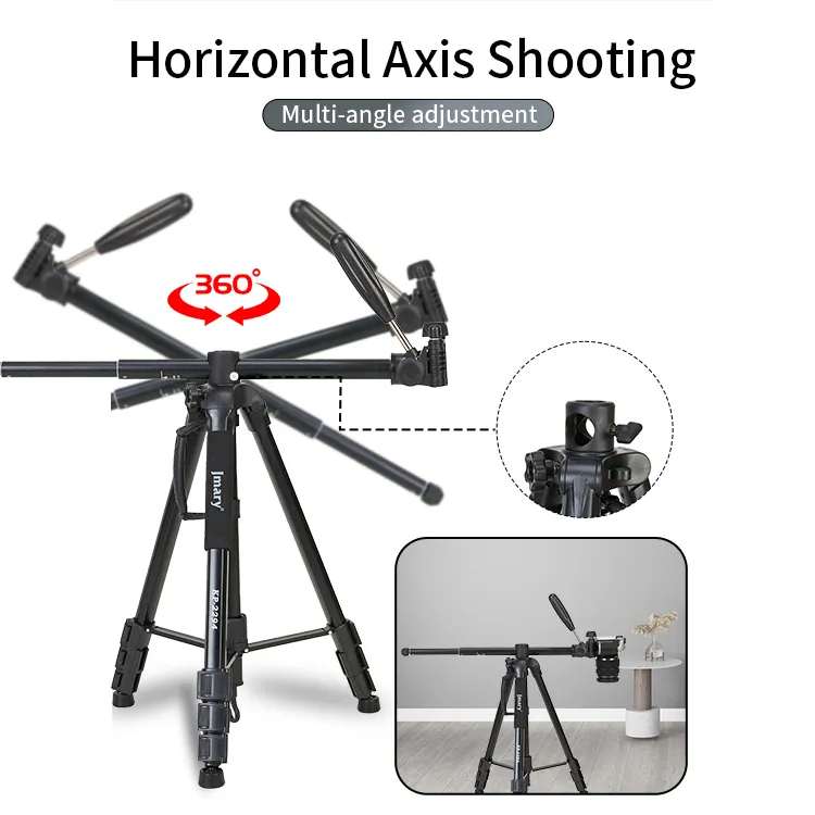 Jmary KP-2294 Professional Camera Tripod with Horizontal Arm 360° Rotation - Image 6
