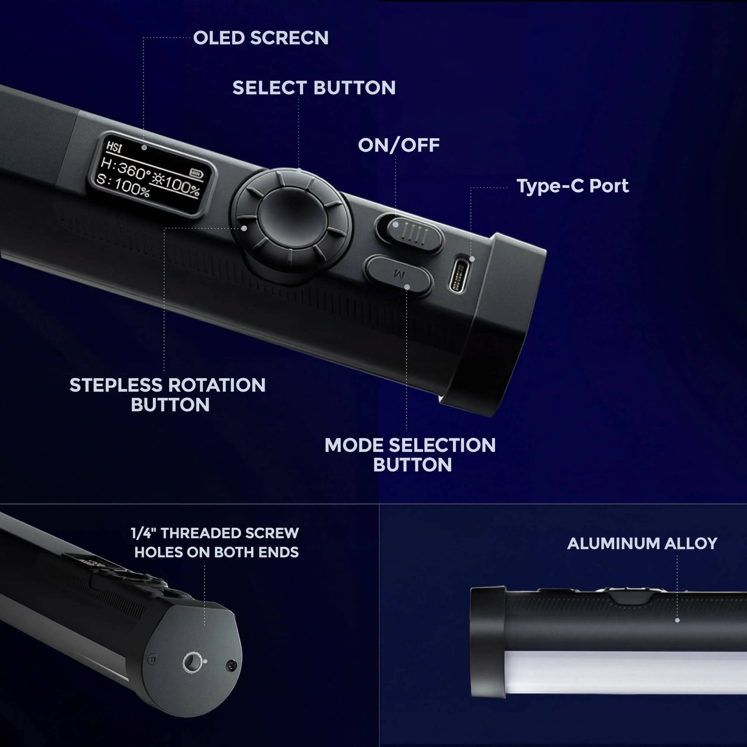 GenPro B1200S RGB Portable Professional Video Tube Light 120cm - Image 3
